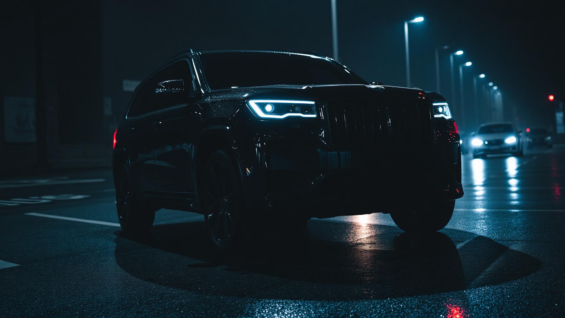 AZM individualization program — black SUV at night